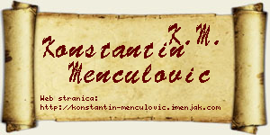Konstantin Menčulović vizit kartica